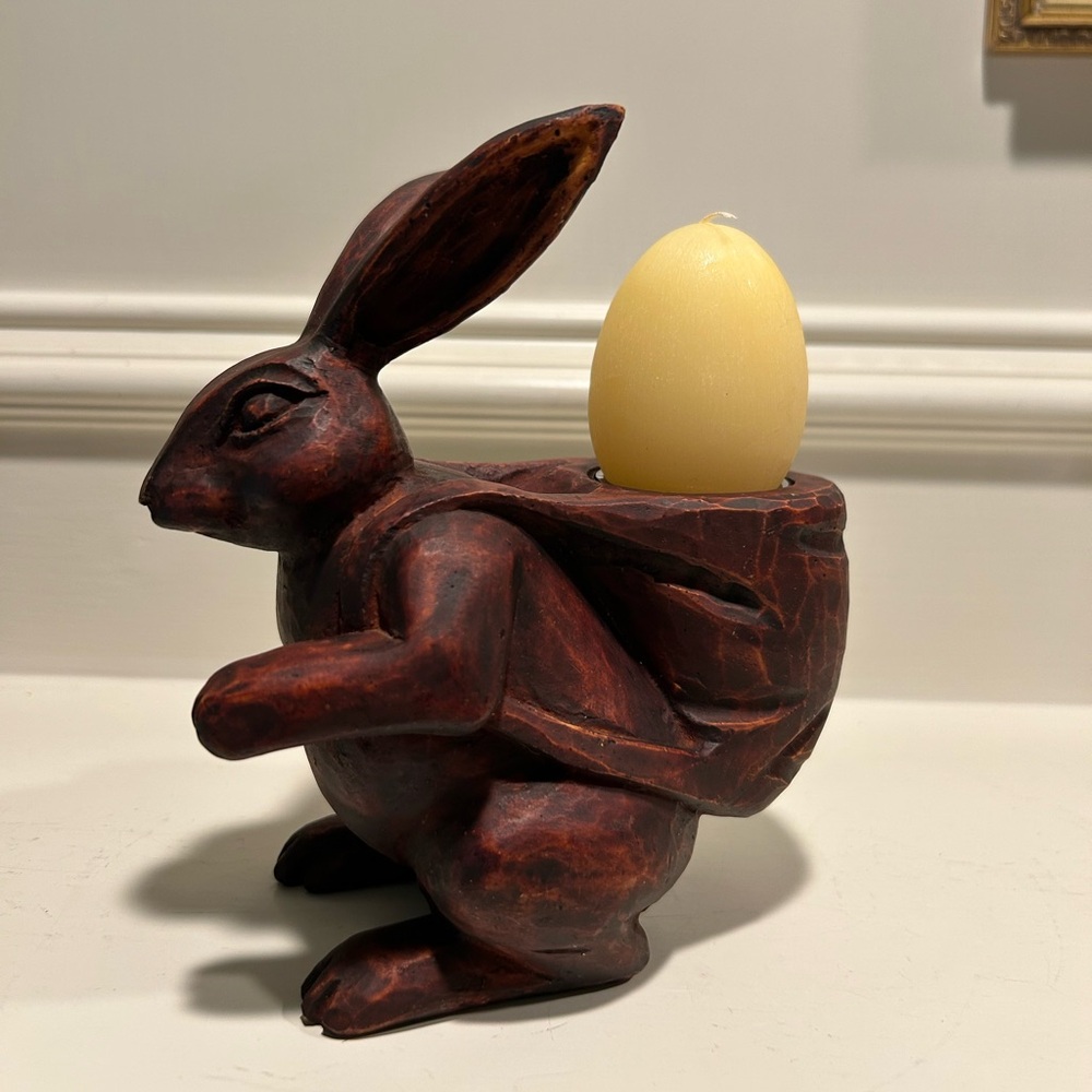 Illuminations Resin Bunny with Pack Tealight Holder